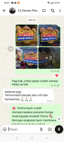 Testimonial Papan Bunga Pernikahan gunungputri