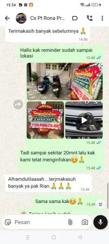 Testimonial Papan Bunga gunungputri